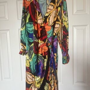 Vibrant Floral Wrap Dress